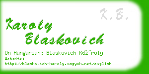 karoly blaskovich business card